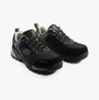 Skechers Work 200188EC GATLON Mens Safety Trainers Black/Grey side view, featuring composite toe cap and slip-resistant sole.