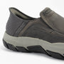 Skechers 204810/CHAR RESPECTED - ELGIN Mens Shoes Charcoal side view showcasing leather and rubber details.