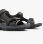 Skechers 205139/BLK PREWITT - RIGDON Mens Sandals Black side view showcasing synthetic upper and rubber sole.