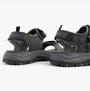 Skechers 205139/BLK PREWITT - RIGDON Mens Sandals Black rear view showcasing synthetic upper and rubber sole.