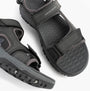 Skechers 205139/BLK PREWITT - RIGDON Mens Sandals Black side view, showing synthetic upper and rubber sole.