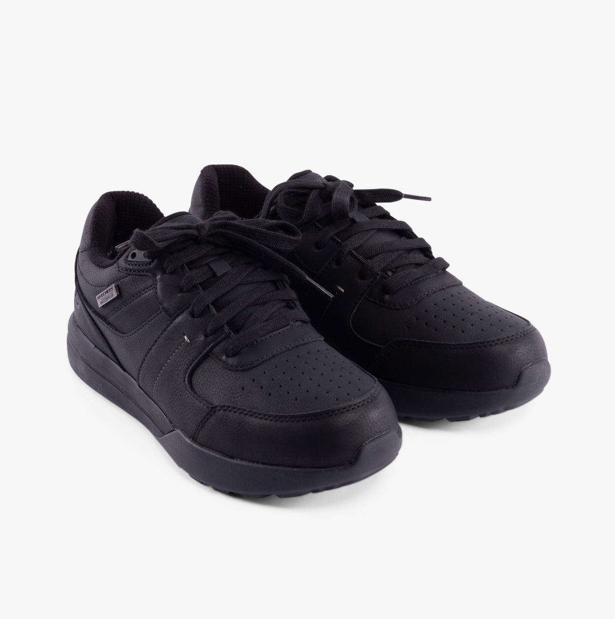 Skechers 205236/BBK NETSON - GANDER Mens Trainers Black front view, casual lace-up shoes, synthetic upper.
