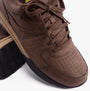Skechers 205236/BRN NETSON - GANDER Mens Trainers Brown top view showcasing lace-up design and synthetic upper.