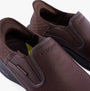 Skechers 205237/RDBR SLADE - COOPER Mens Shoes Red/Brown detail view showing leather upper and slip-on design.