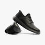 Skechers 205278/BBK GARZA - CARLYN Mens Shoes Black side and top view showcasing lace-up design and synthetic upper.