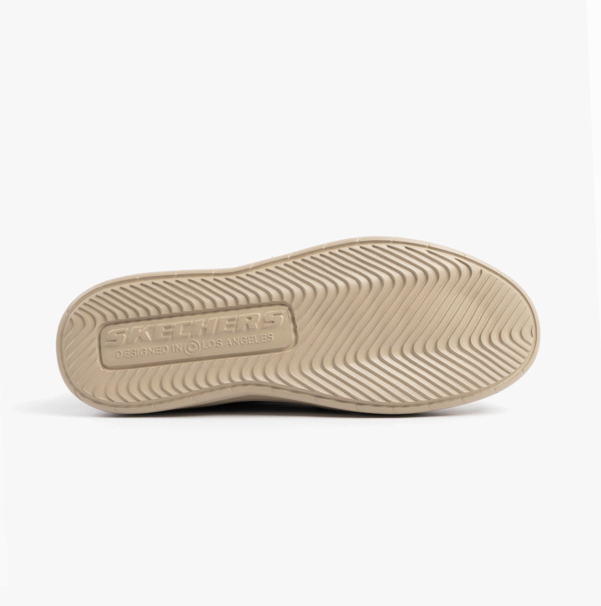 Skechers 205279/COC HYLAND - RADLEY Mens Trainers Cocoa sole view showcasing rubber material and traction design.