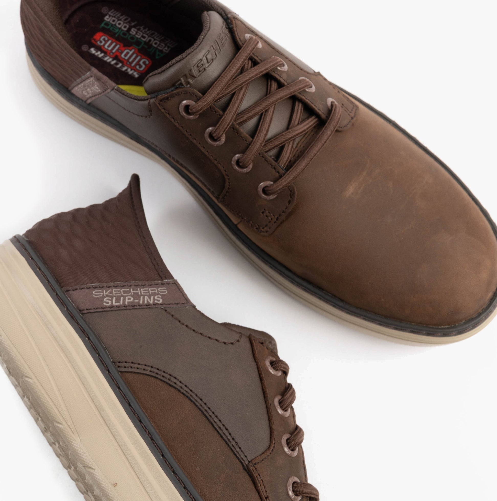 Skechers 205279/COC HYLAND - RADLEY Mens Trainers Cocoa side view showing lace-up design and casual style.