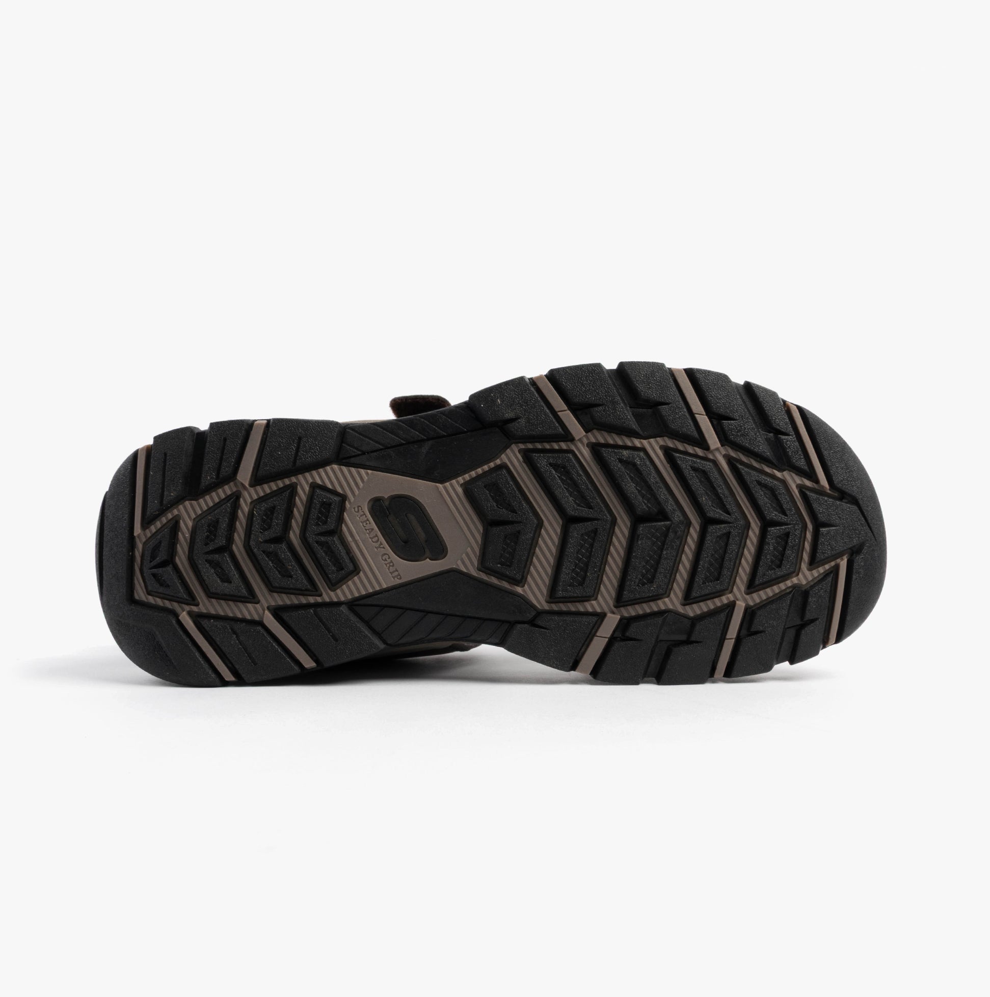 Skechers 205289/CHOC TRESMEN - REECE Mens Sandals Chocolate bottom view sole detail.