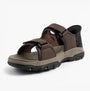 Skechers 205289/CHOC TRESMEN - REECE Mens Sandals Chocolate side view with synthetic upper and rubber sole.