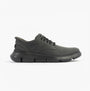 Skechers 205352/BLK GARZA - CLIVE Mens Shoes Black side view showcasing canvas upper and lace-up design.