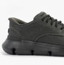 Skechers 205352/BLK GARZA - CLIVE Mens Shoes Black side view showcasing canvas upper and relaxed fit.