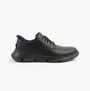 Skechers 205353/BBK GARZA - DURAN Mens Shoes Black side view showing leather upper and lace-up design.