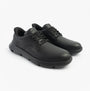 Skechers 205353/BBK GARZA - DURAN Mens Shoes Black side view showcasing leather upper and lace-up closure.