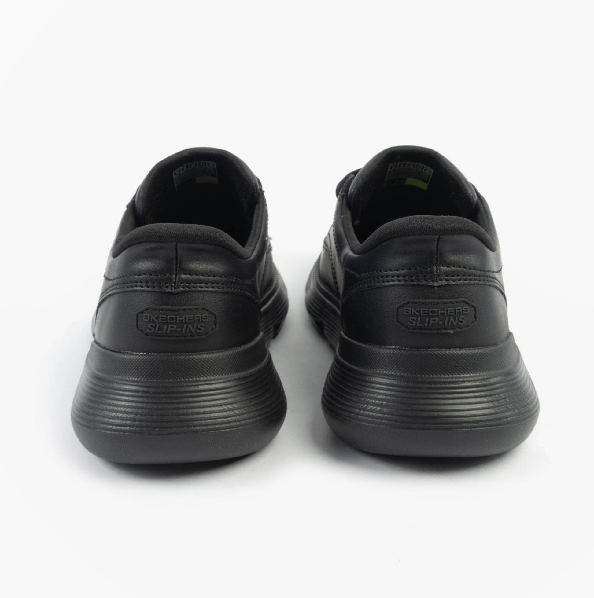 Back view of Skechers 205353/BBK GARZA - DURAN Mens Shoes Black, showcasing the stylish design and rubber sole.