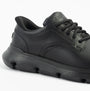 Skechers 205353/BBK GARZA - DURAN Mens Shoes Black side view showing smooth leather upper and low-top design.