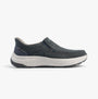 Skechers 205356/NVY DECKLAN - GULLIVER Mens Shoes Navy side view with canvas upper and slip-on design.