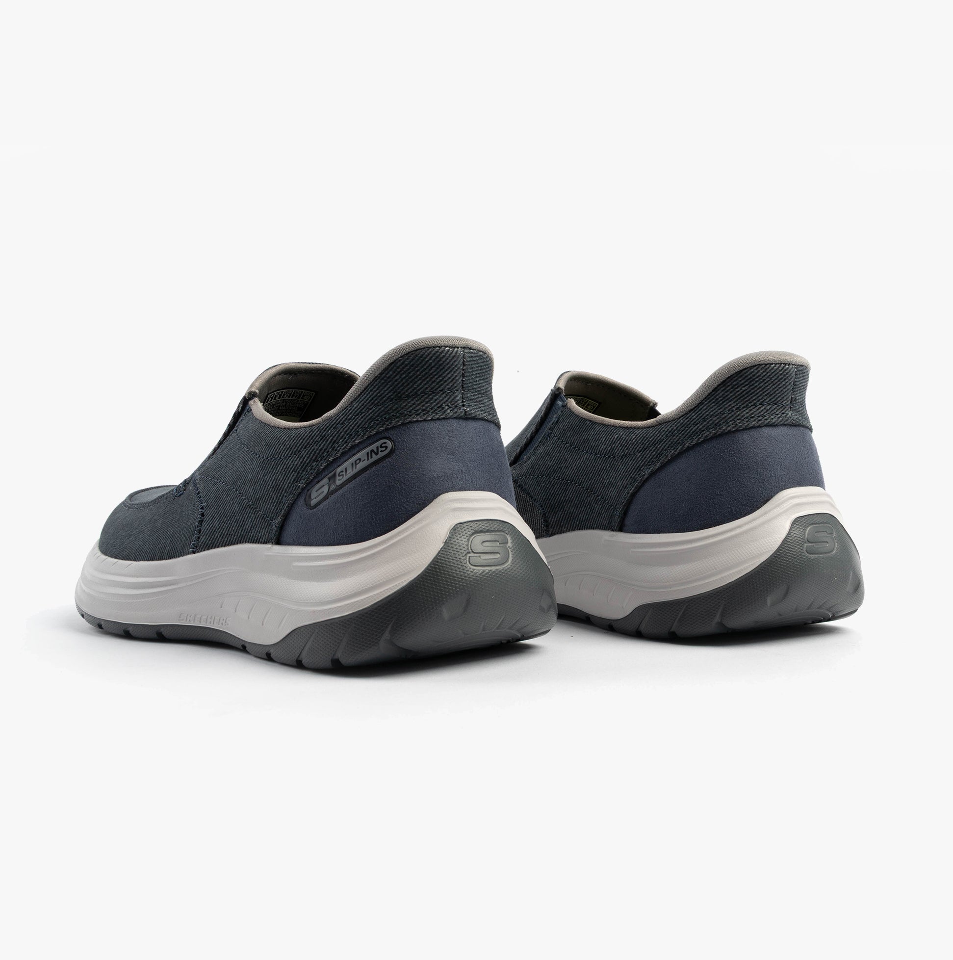 Skechers 205356/NVY DECKLAN - GULLIVER Mens Shoes Navy rear view showcasing comfort and relaxed fit.