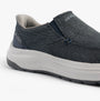 Skechers 205356/NVY DECKLAN - GULLIVER Mens Shoes Navy side view with canvas upper and slip-on design