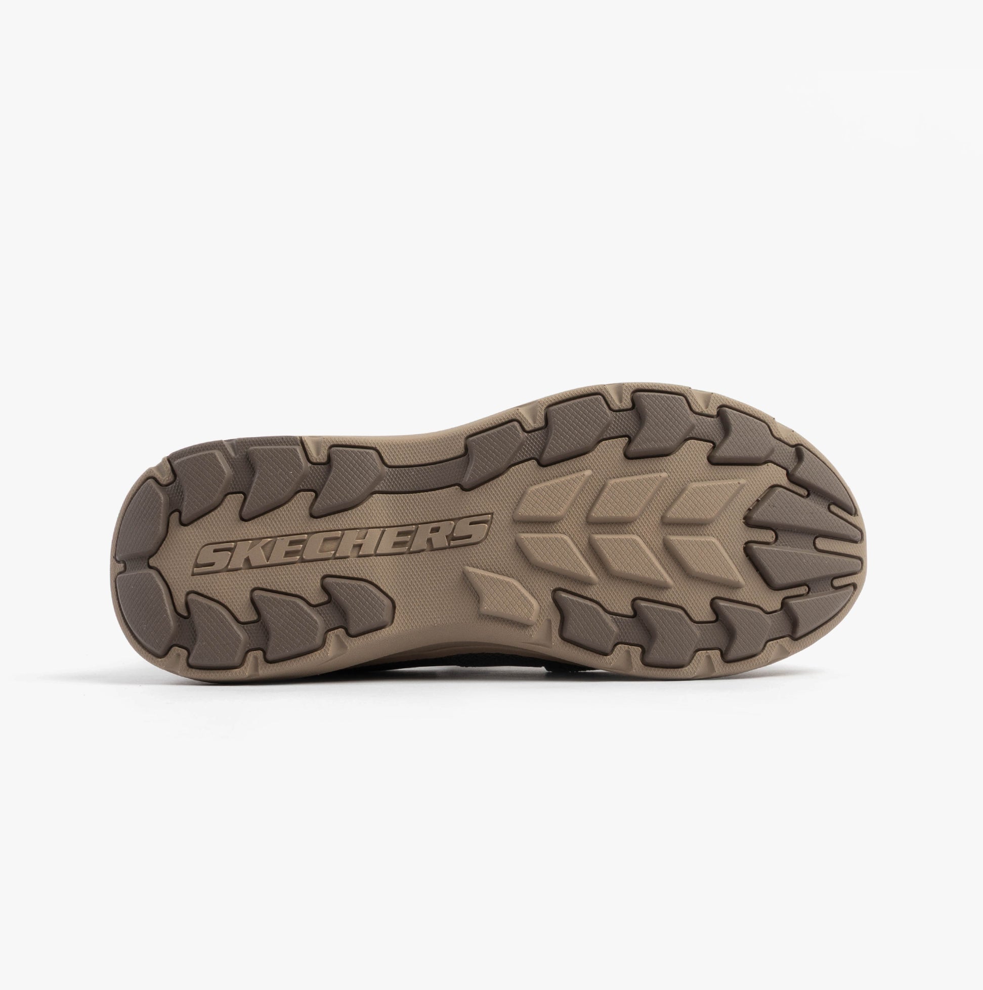 Skechers 205451/TPE POLLARD - WILFRED Mens Shoes Taupe bottom view of the rubber sole.