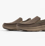 Skechers 205451/TPE POLLARD - WILFRED Mens Shoes Taupe side view showcasing comfortable slip-on style and round toe design.
