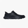 Skechers 205517/BBK ARCH FIT GARZA - ROWAN Mens Trainers Black side view featuring leather upper and synthetic sole.