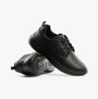 Skechers 210661/BBK DELSON 3.0 - GLAVINE Mens Shoes Black side view with leather upper and rubber sole.