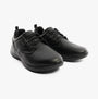 Skechers 210661/BBK DELSON 3.0 - GLAVINE Mens Shoes Black front view, lace-up, low top with memory foam.