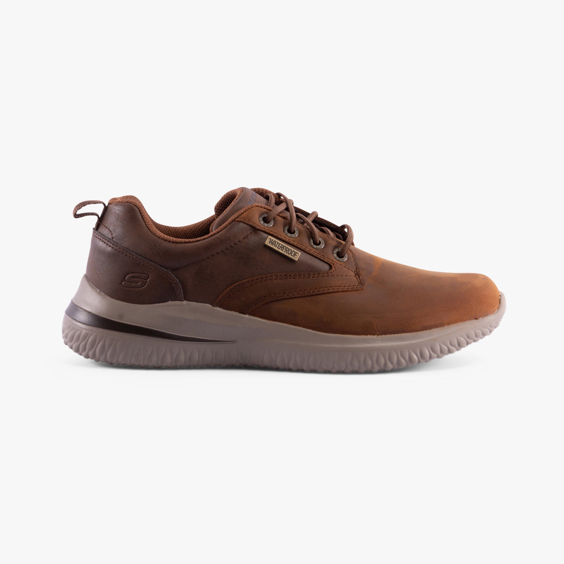 Skechers 210661/CDB DELSON 3.0 - GLAVINE Mens Shoes Dark Brown side view.