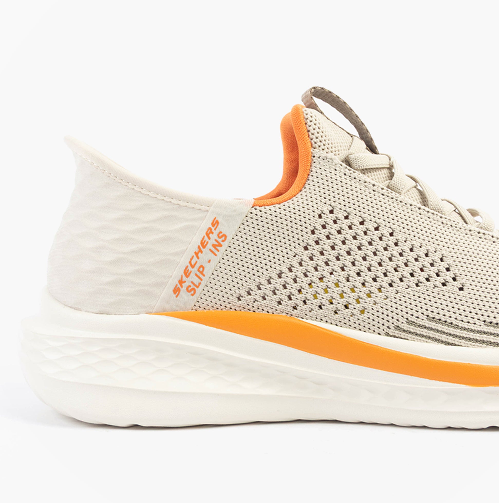 Skechers 210810/SND SLADE - QUINTO Mens Shoes Sand side view showing relaxed design and air-cooled memory foam.