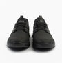 Skechers 210828/BBK SLADE - ZACHARY Mens Trainers Black front view, showcasing lace-up design and low top style.