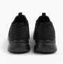 Skechers 210828/BBK SLADE - ZACHARY Mens Trainers Black back view, low-top style with slip-on design and rubber sole.