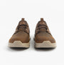 Skechers 210828/CDB SLADE - ZACHARY Mens Trainers Dark Brown front view showing casual lace-up design and round toe.