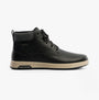 Skechers 210945/BLK CAVELL - ISAAC Mens Boots Black side view showcasing sleek synthetic upper and rubber sole.