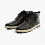 Skechers 210945/BLK CAVELL - ISAAC Mens Boots Black side view showing lace-up design and low heel.