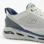 Skechers 210994/LTGY ARCH FIT ORVAN - KINCADE Mens Trainers Light Grey side view showcasing synthetic leather and Arch Fit features.