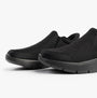 Skechers 216333/BBK GO WALK FLEX - OJAI Mens Trainers Black side view showing mesh upper and rubber sole.