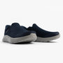 Skechers 216333/NVY GO WALK FLEX - OJAI Mens Trainers Navy side view with slip-on design and rubber sole.