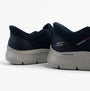 Skechers 216333/NVY GO WALK FLEX - OJAI Mens Trainers Navy rear view showing breathable mesh upper and rubber sole.