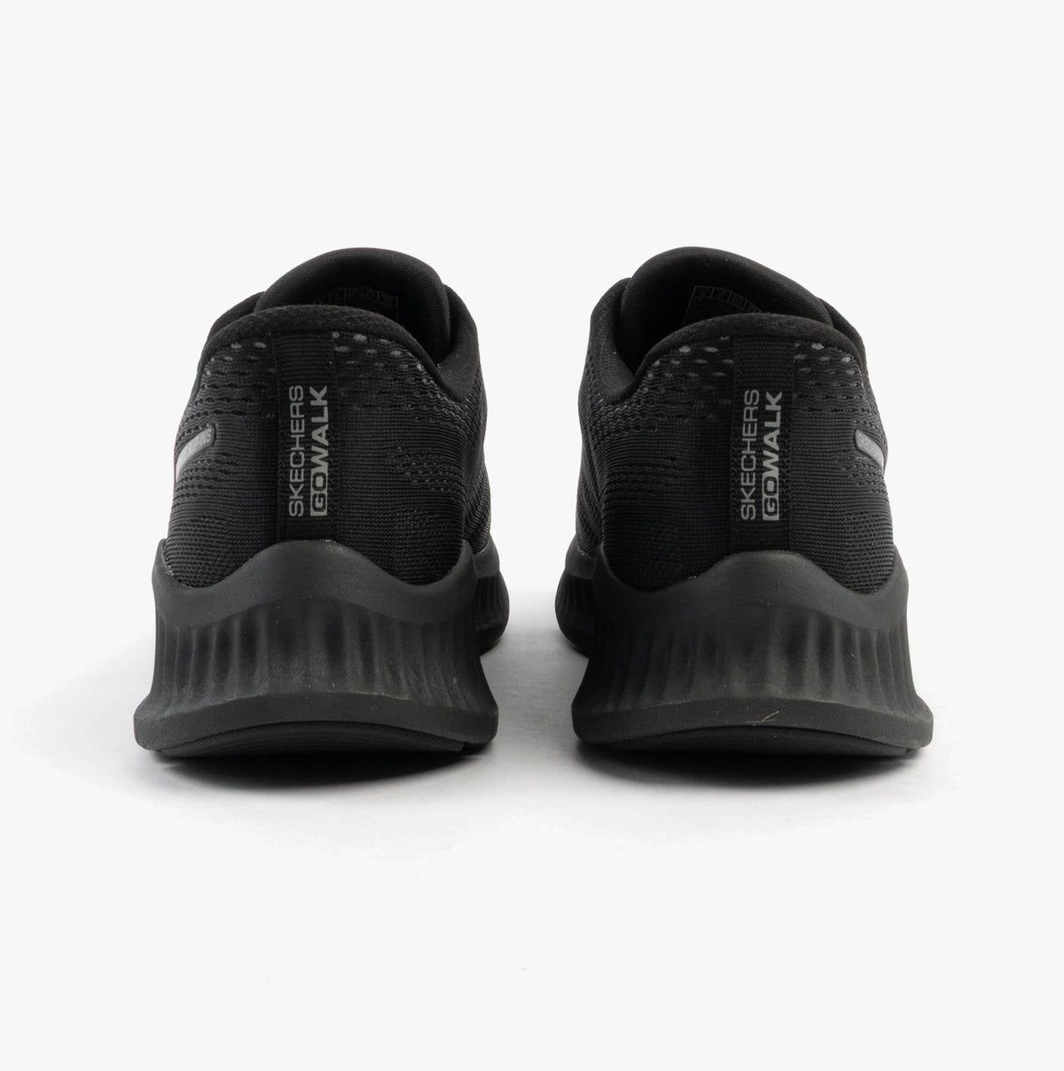 Skechers 216375/BBK GO WALK NOW - PAYTON Mens Trainers Black rear view showcasing fitness shoes features.