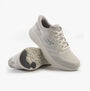Skechers 216375/WGY GO WALK NOW - PAYTON Mens Trainers White/Grey side view with light upper and rubber sole.