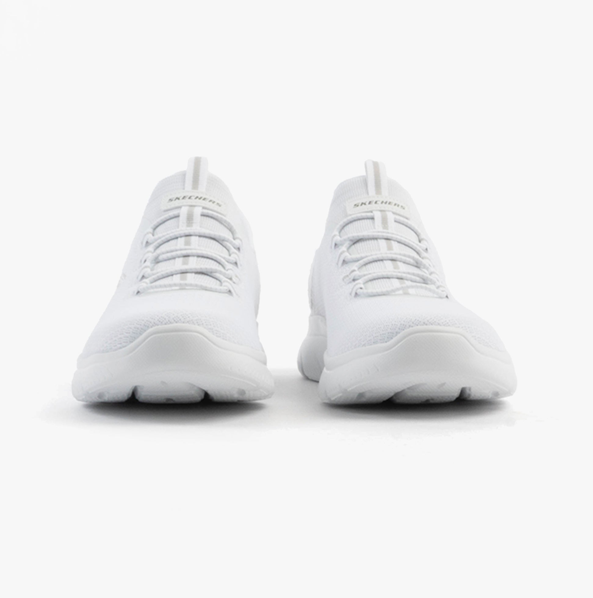 Skechers 232457/WHT SUMMITS - HIGH RANGE Mens Trainers White front view showing lace-up closure and round toe shape.