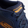Skechers 232702/NVOR ARCH FIT 2.0 - THE KEEP Mens Trainers Navy/Orange close-up view of upper with ArchFit branding.