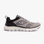 Skechers 232821/CCBK FLEX ADVANTAGE 5.0 Mens Trainers Charcoal/Black side view with lace-up closure and memory foam comfort.