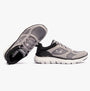 Skechers 232821/CCBK FLEX ADVANTAGE 5.0 Mens Trainers Charcoal/Black side view and top view.