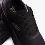Skechers 232835/BBK EDGERIDE - REKZE Mens Trainers Black close-up detail view, showing lace-up design and synthetic upper.