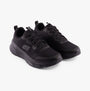Skechers 232835/BBK EDGERIDE - REKZE Mens Trainers Black side view showing synthetic upper and lightweight design.