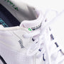 Skechers 232836/WNV EDGERIDE - EXXO Mens Trainers White/Navy top view showing lace-up closure and breathable textile material.