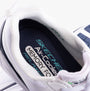 Skechers 232836/WNV EDGERIDE - EXXO Mens Trainers White/Navy top view showing inner cushioning with Air-Cooled Memory Foam.