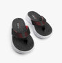 Skechers 232894/BKRD VAPOR FOAM SANDAL - SAYTO Mens Sandals Black/Red front view showcasing slip-on design and textured sole.