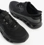 Skechers 232921/BBK GLIDE-STEP ALTUS Mens Trainers Black top view with lace-up closure and slip-ins features.